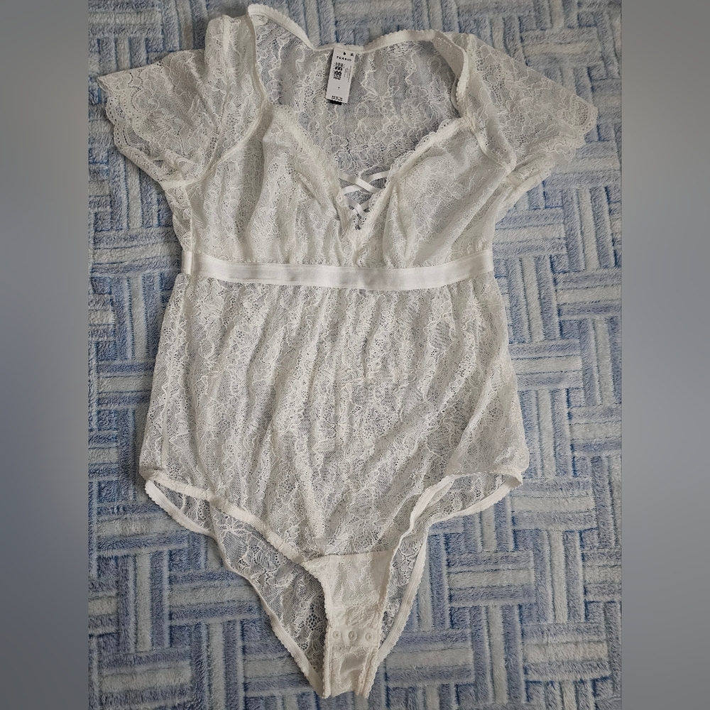 Torrid White Lace Top
